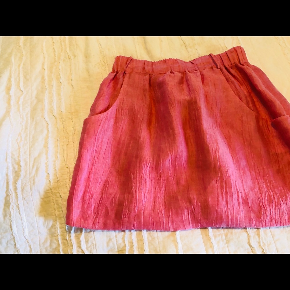 Tracy Reece; linen blend aline skirt